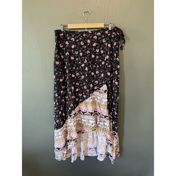 Torrid Womens Multicolor Floral Print Pulllon Skirt Long Flowy Size 2 - Picture 1 of 3